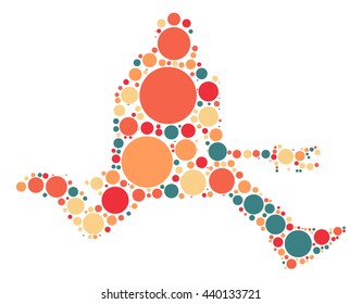 Guitarist shape vector design by color point