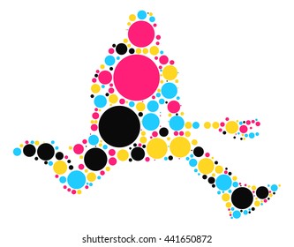 Guitarist shape vector design by color point