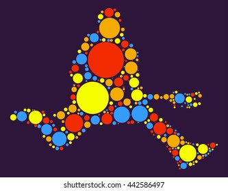 Guitarist shape vector design by color point