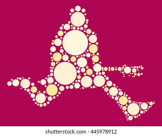 Guitarist shape vector design by color point