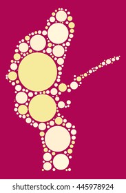 Guitarist shape vector design by color point