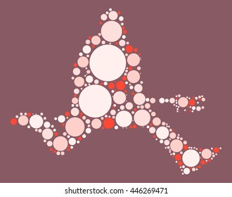 Guitarist shape vector design by color point