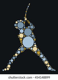 Guitarist shape vector design by color point
