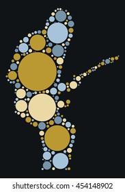 Guitarist shape vector design by color point