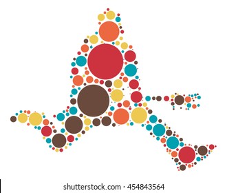 Guitarist shape vector design by color point
