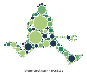Guitarist shape vector design by color point