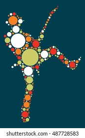 guitarist shape vector design by color point