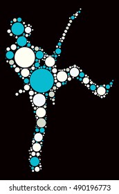 guitarist shape vector design by color point