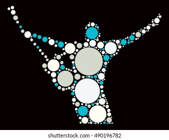 guitarist shape vector design by color point