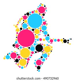guitarist shape vector design by color point
