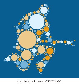 guitarist shape vector design by color point