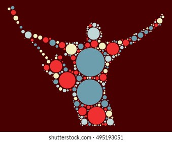 guitarist shape vector design by color point