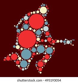 guitarist shape vector design by color point