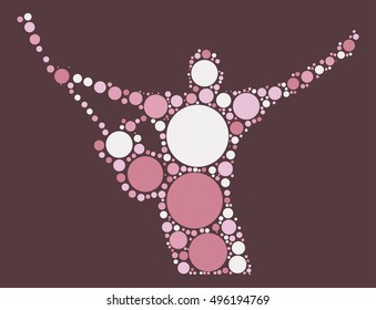 guitarist shape vector design by color point
