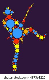 guitarist shape vector design by color point