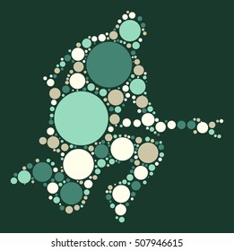 guitarist shape vector design by color point
