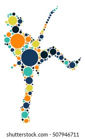 guitarist shape vector design by color point