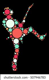 guitarist shape vector design by color point