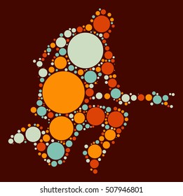 guitarist shape vector design by color point