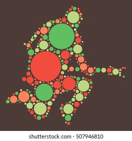 guitarist shape vector design by color point