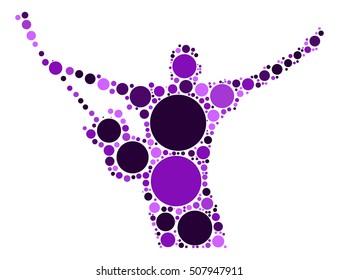 guitarist shape vector design by color point