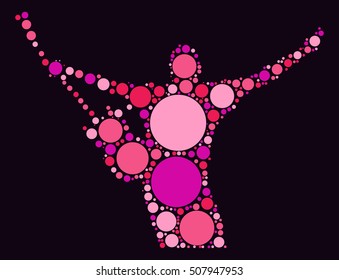 guitarist shape vector design by color point