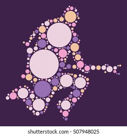 guitarist shape vector design by color point