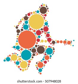 guitarist shape vector design by color point