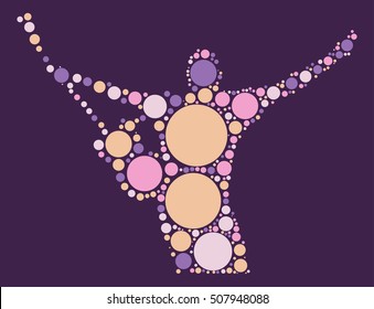 guitarist shape vector design by color point
