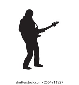 guitarist silhouette design. music player sign and symbol