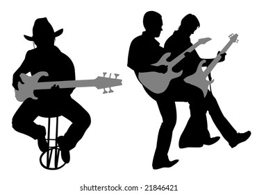 guitarist silhouette vector