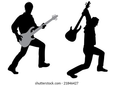 guitarist silhouette vector