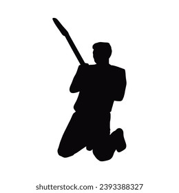 guitarist silhouette. Vector silhouette of guitarist on white background. black silhouette guitarist isolated on white background. hand drawn man playing guitar. vector illustration. guitar player.