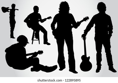 Guitarist silhouettes