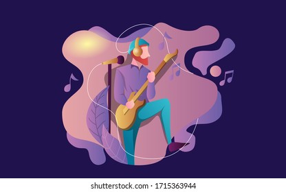 Guitarist Vector Illustration music design