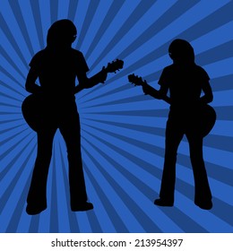 Guitarist vector poster