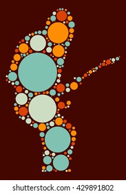 Guitarist vector shape design by color point