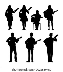 Guitarists  vector silhouettes