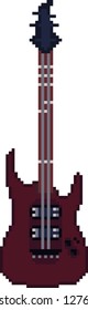 Guitar.Pixel art. Vector Illustration isolated on white background.