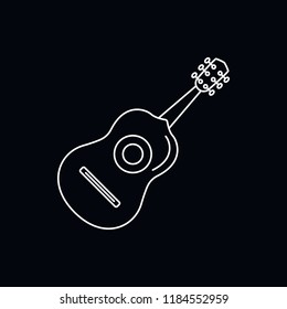 Guitarron icon. Outline illustration of Guitarron vector icon for web and advertising isolated on black background. Element of culture and traditions