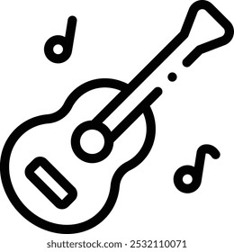 guitars icon. Thin Linear Style Design Isolated On White Background