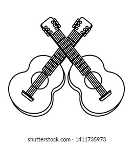 guitars musical instruments in black and white