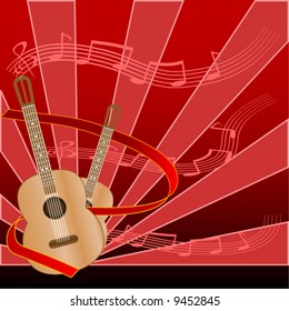 guitars on abstract background