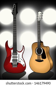 Guitars on stage