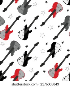 Guitars seamless repeat pattern print