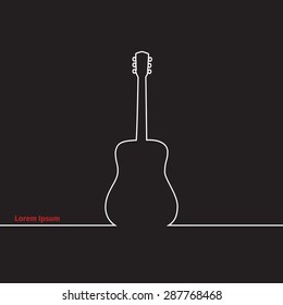 Guitars silhouette on a advertising card, vector illustration