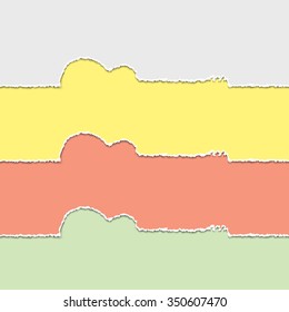 Guitars silhouette of torn paper, vector illustration