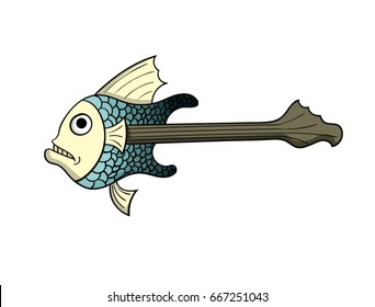 Guitar-shaped fish