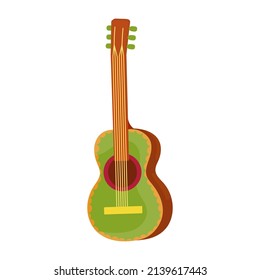 Guitar.String musical instrument.Cartoon vector graphic.