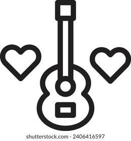 Guiter single vector line icon